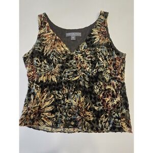 Josephine Chaus Petite Crop Tank Top Floral Size 8P